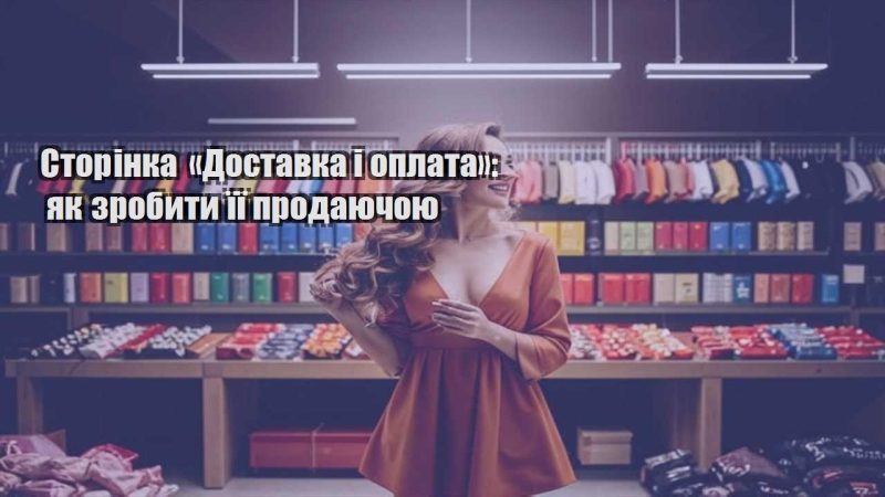 storinka dostavka i oplata yak zrobyty yiyi prodayuchoyu